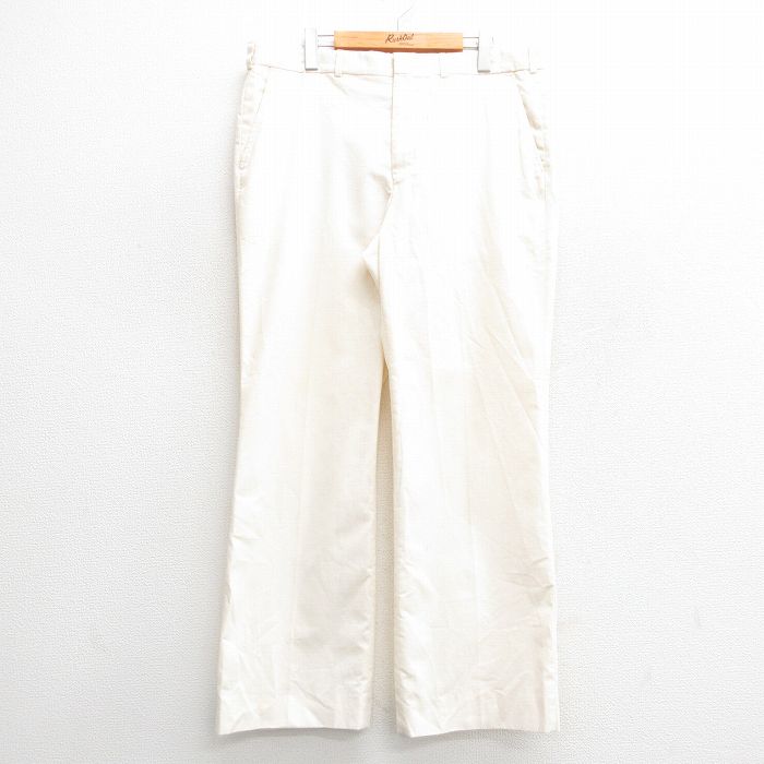 W36★古着 アーノルドパーマー スラックス パンツ メンズ 80年代 80s タロン 生成り 24nov13 中古 ボトムス ロング