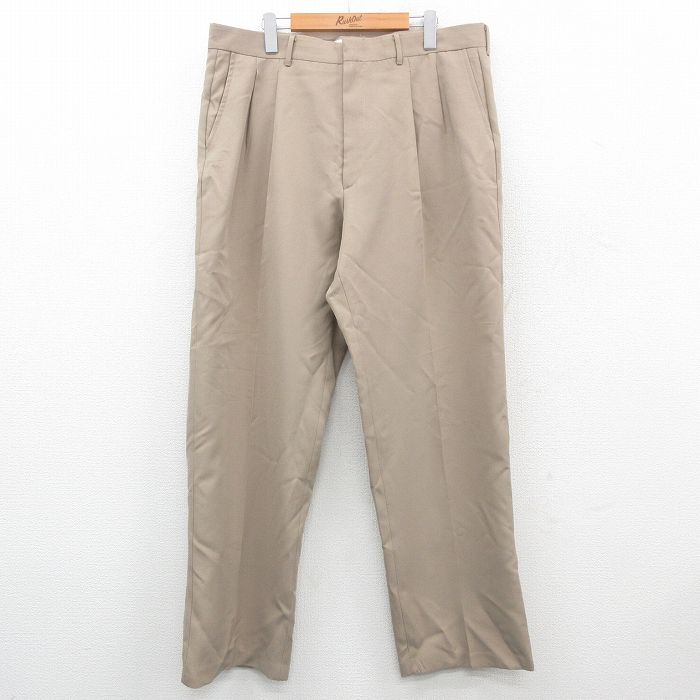【50%OFF】W39★古着 スラックス パンツ メンズ 80年代 80s USA製 タロン ベージュ カーキ 24nov14 中古 ボトムス ロング