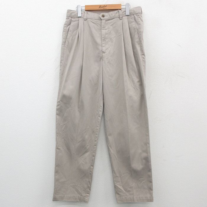 W35★古着 ドッカーズ チノ パンツ チノパン メンズ コットン ベージュ カーキ 24nov14 中古 ボトムス ロング