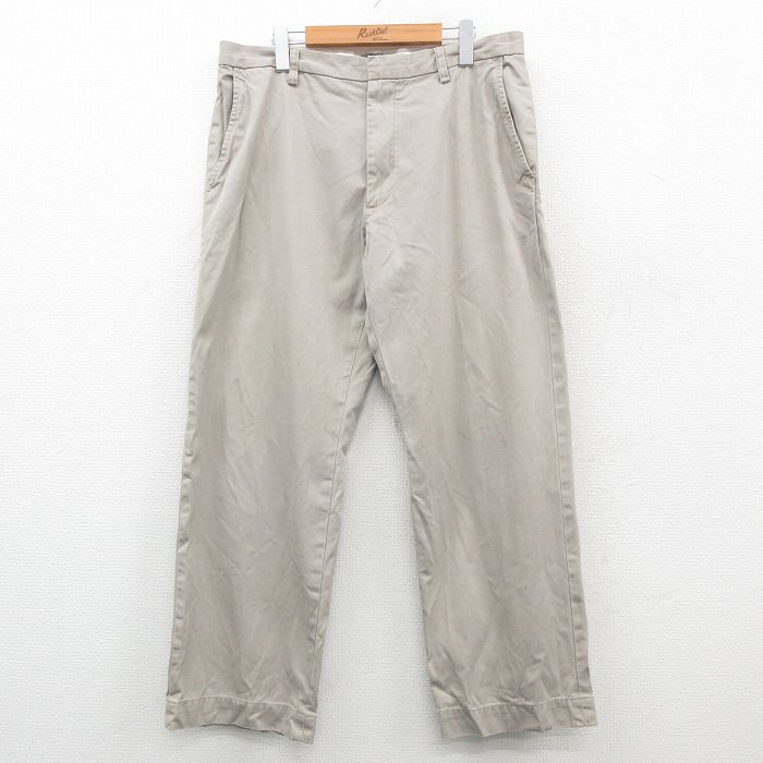 W37★古着 バナナリパブリック BANANA REPUBLIC ブランド スラックス パンツ メンズ 00年代 00s コットン ベージュ カーキ 24nov14 中古 ボトムス ロング