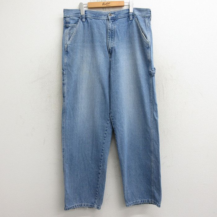 W39★古着 STEVE&BARRYS ペインター パンツ メンズ コットン 紺 ネイビー デニム 24nov21 中古 ボトムス ロング