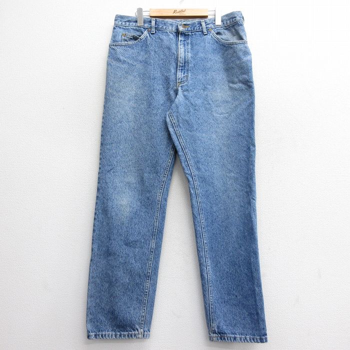 W37★古着 リー Lee ジーンズ メンズ 90年代 90s コットン USA製 紺 ネイビー デニム 24nov25 中古 ボトムス ジーパン Gパン ロング パンツ