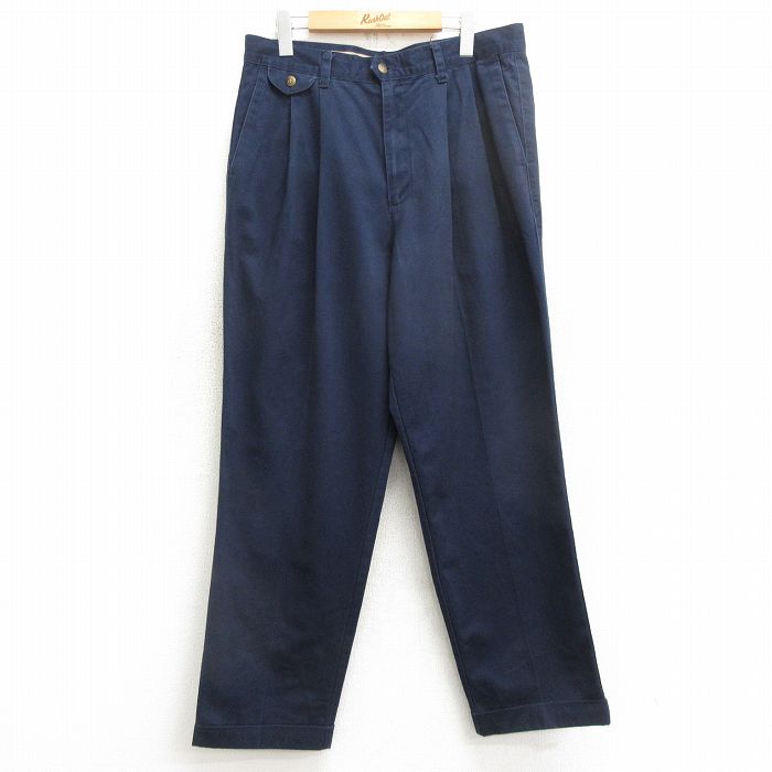 W33★古着 ドッカーズ チノ パンツ チノパン メンズ 00年代 00s コットン 紺 ネイビー 24dec07 中古 ボトムス ロング