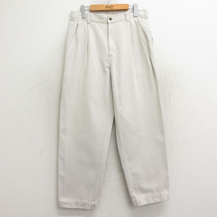 W31★古着 ドッカーズ チノ パンツ チノパン メンズ 00年代 00s コットン 薄ベージュ カーキ 24dec07 中古 ボトムス ロング