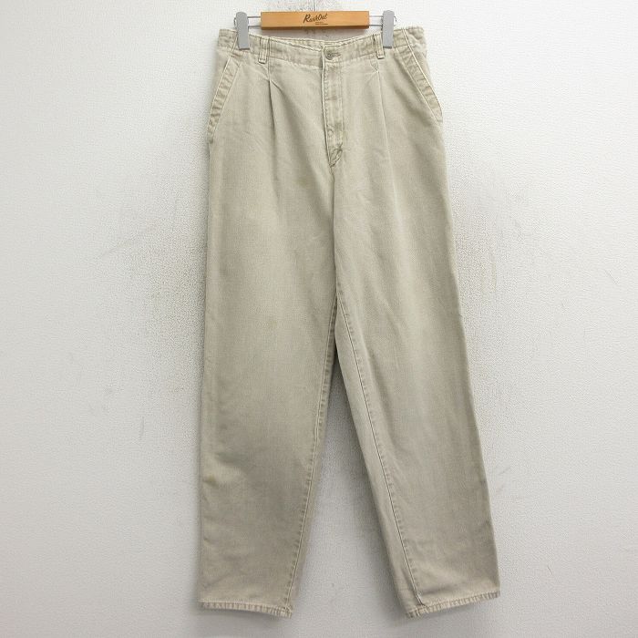 W30★古着 ドッカーズ パンツ メンズ 90年代 90s 薄ベージュ カーキ 24dec07 中古 ボトムス ロング