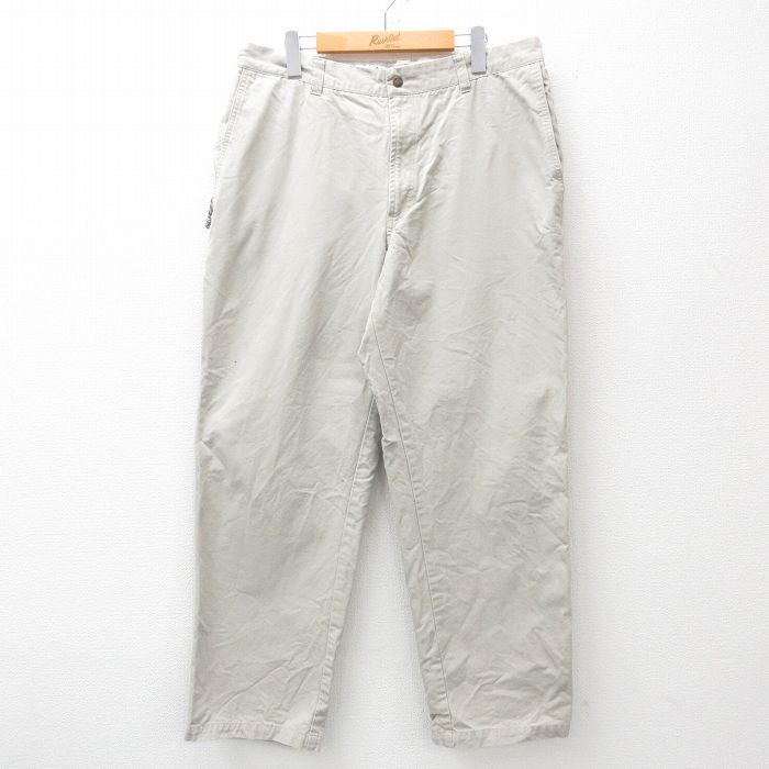 W35★古着 コロンビア COLUMBIA パンツ メンズ 00年代 00s ダック地 コットン 薄ベージュ カーキ 24dec07 中古 ボトムス ロング