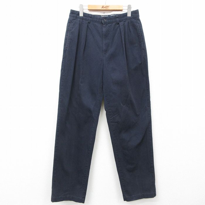 W32★古着 ラルフローレン Ralph Lauren ブランド チノ パンツ チノパン メンズ 90年代 90s ANDREW コットン USA製 紺 ネイビー 【spe】 24dec09 中古 ボトムス ロング
