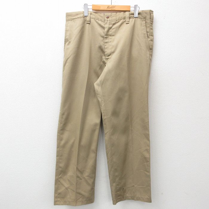 W37★古着 パンツ メンズ 80年代 80s USA製 タロン ベージュ カーキ 24dec10 中古 ボトムス ロング