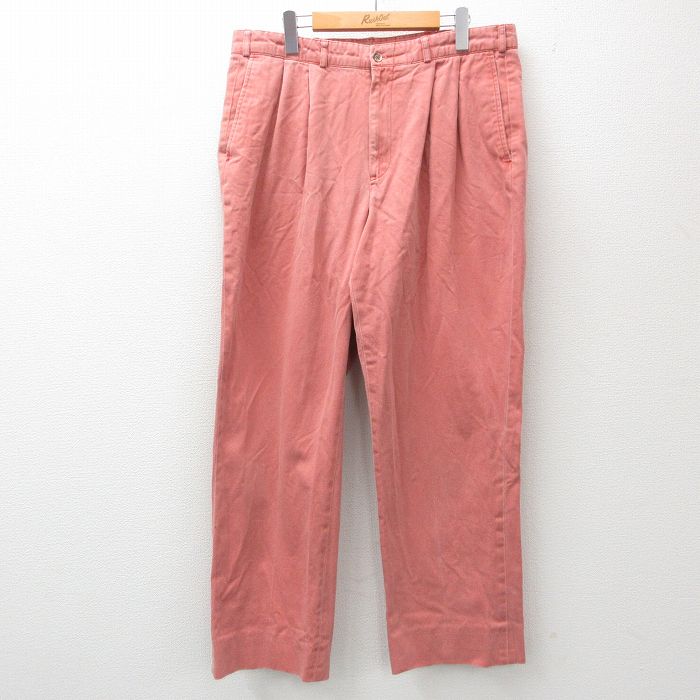 W35★古着 パンツ メンズ 80年代 80s タロン 赤 レッド 24dec11 中古 ボトムス ロング