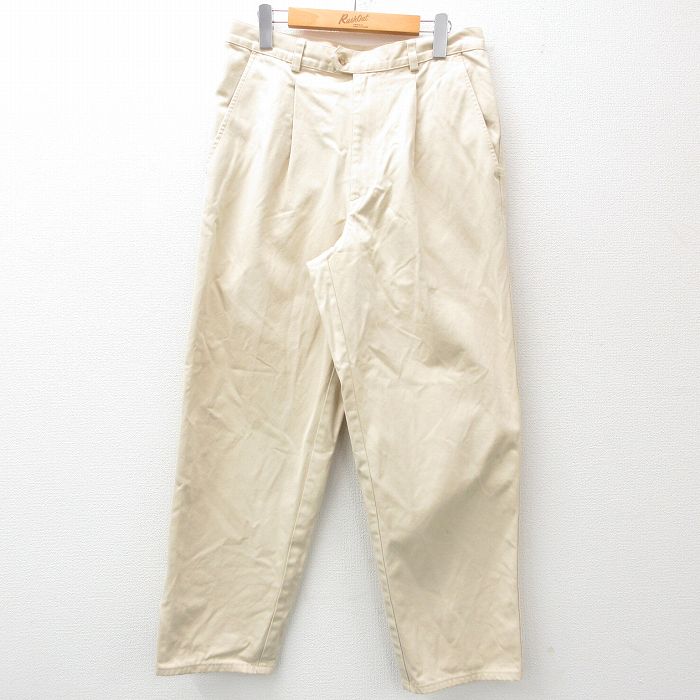 【20%OFF】W31★古着 バナナリパブリック BANANA REPUBLIC パンツ メンズ 90年代 90s コットン 生成り 【spe】 24dec11 中古 ボトムス ロング