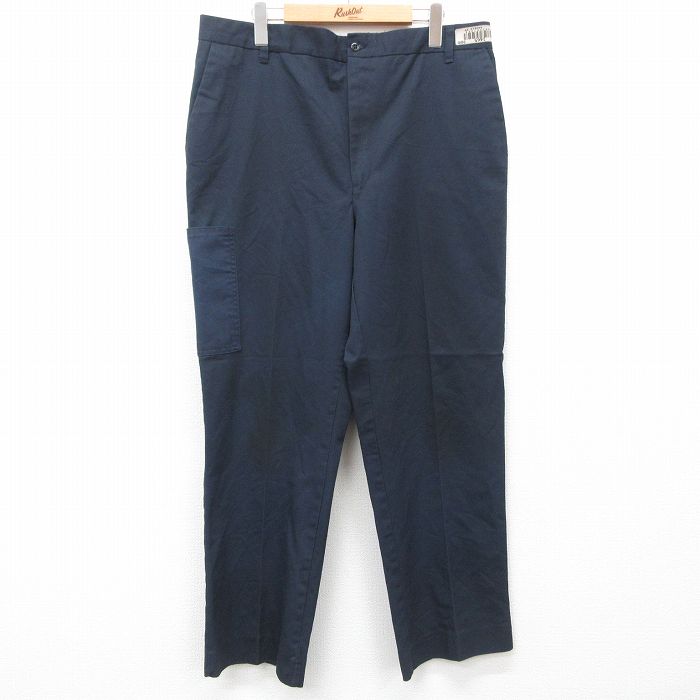 W37★古着 ワーク パンツ メンズ 90年代 90s CiNTAS USA製 濃紺 ネイビー 24dec12 中古 ボトムス ロング