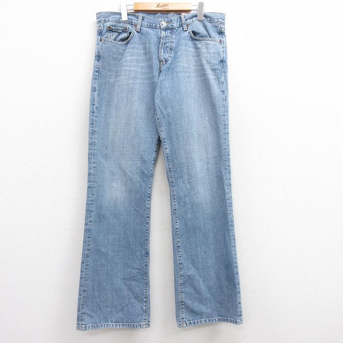 W36★古着 ラッキーブランド Lucky Brand ジーンズ メンズ 90年代 90s ヒゲ コットン USA製 紺 ネイビー デニム 24dec13 中古 ボトムス ジーパン Gパン ロング パンツ
