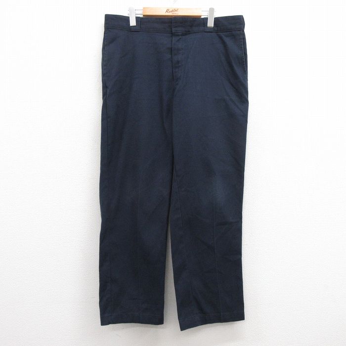 W38★古着 ディッキーズ Dickies ワーク パンツ メンズ 874 紺 ネイビー 24dec13 中古 ボトムス ロング