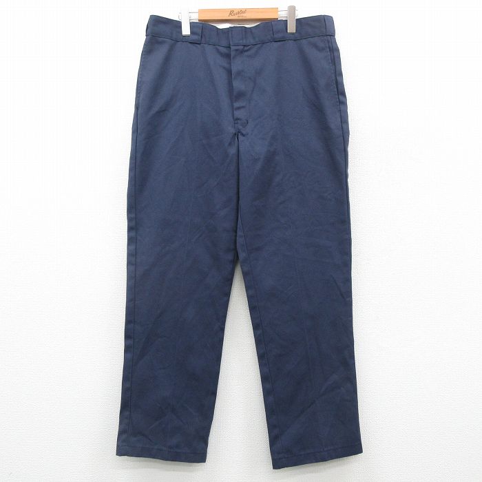 W38★古着 ディッキーズ Dickies ワーク パンツ メンズ 874 紺 ネイビー 24dec13 中古 ボトムス ロング