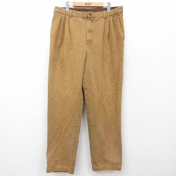 W36★古着 ギャップ GAP パンツ メンズ 90年代 90s コットン 濃ベージュ カーキ 【spe】 24dec16 中古 ボトムス ロング