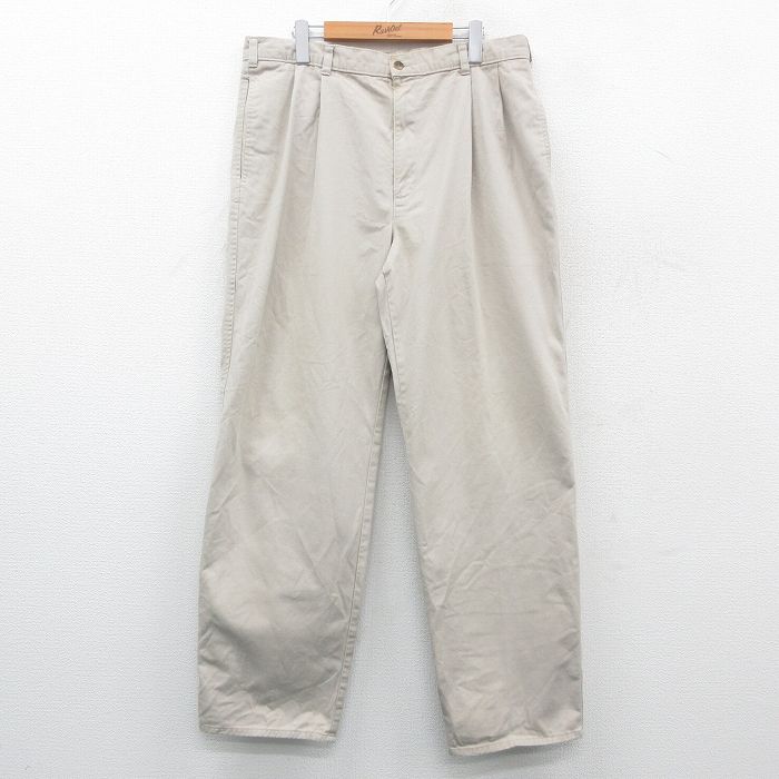 【20%OFF】W35★古着 ドッカーズ チノ パンツ チノパン メンズ 00年代 00s コットン 薄ベージュ カーキ 24dec17 中古 ボトムス ロング