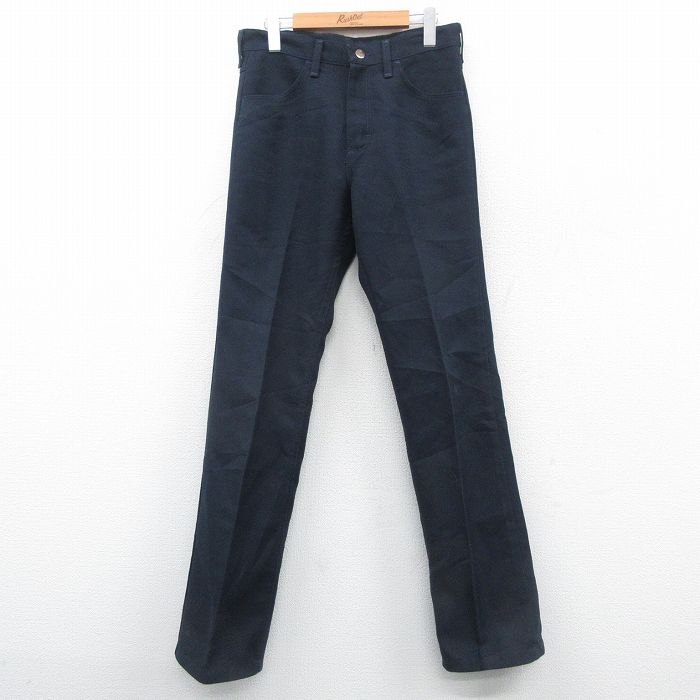 W30★古着 ラングラー Wrangler ランチャー パンツ メンズ 90年代 90s USA製 紺 ネイビー 24dec17 中古 ボトムス ロング