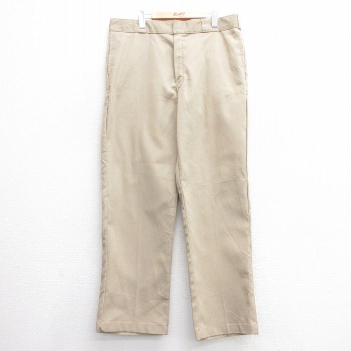 W38★古着 ディッキーズ Dickies ワーク パンツ メンズ 874 ベージュ カーキ 24dec18 中古 ボトムス ロング
