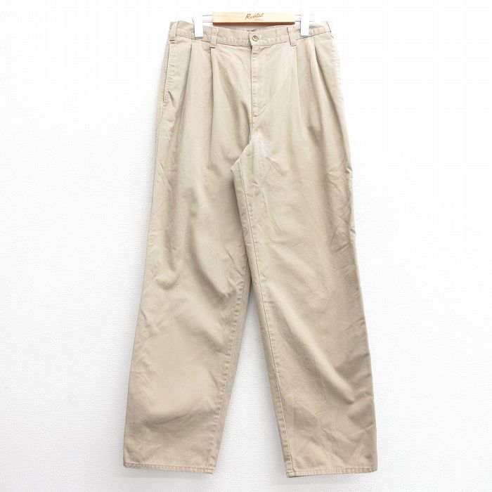 【20%OFF】W31★古着 ドッカーズ チノ パンツ チノパン メンズ 00年代 00s コットン ベージュ カーキ 24dec18 中古 ボトムス ロング