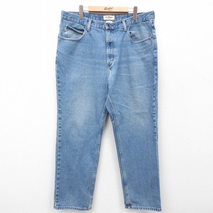 W38★古着 エルエルビーン LLBEAN ジーンズ メンズ 00年代 00s コットン 紺 ネイビー デニム 24dec18 中古 ボトムス ジーパン Gパン ロング パンツ