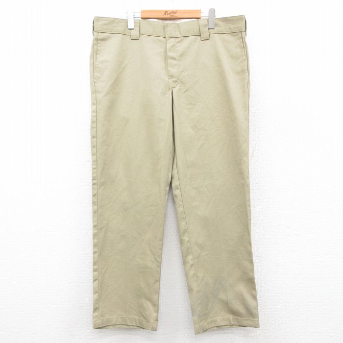 W39★古着 ディッキーズ Dickies ワーク パンツ メンズ ベージュ カーキ 24dec19 中古 ボトムス ロング