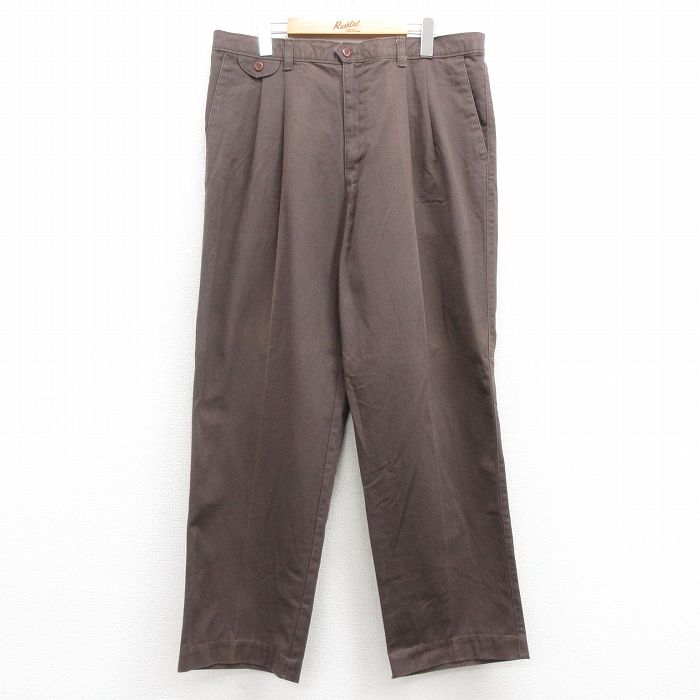 W36★古着 ドッカーズ チノ パンツ チノパン メンズ 00年代 00s コットン 茶 ブラウン 24dec19 中古 ボトムス ロング