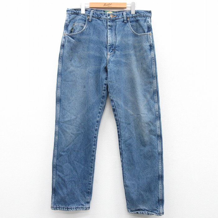 【50%OFF】W36★古着 カベラス ジーンズ メンズ 00年代 00s ヒゲ コットン 紺 ネイビー デニム 内側フリース 24dec20 中古 ボトムス ジーパン Gパン ロング パンツ