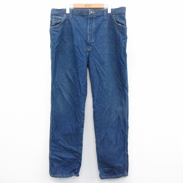 【20%OFF】W41★古着 ジーンズ メンズ 90年代 90s 大きいサイズ コットン USA製 濃紺 ネイビー デニム 25jan17 中古 ボトムス ジーパン Gパン ロング パンツ