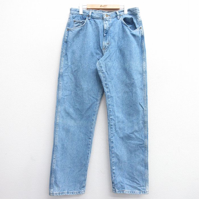 【50%OFF】W34★古着 ラングラー Wrangler ジーンズ メンズ 00年代 00s コットン 紺 ネイビー デニム 25jan20 中古 ボトムス ジーパン Gパン ロング パンツ