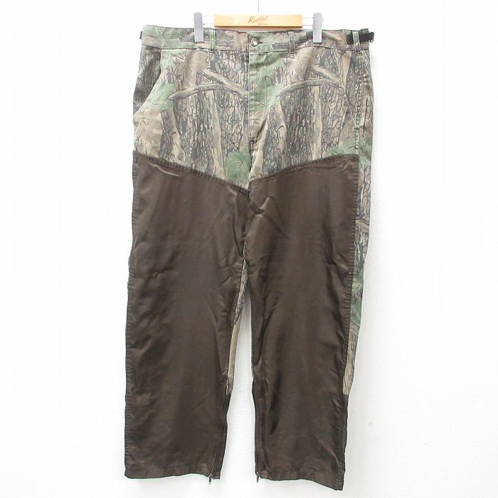 【50%OFF】W43★古着 ハンティング パンツ メンズ 90年代 90s TREBARK 大きいサイズ 緑他 グリーン 迷彩 25jan25 中古 ボトムス ロング
