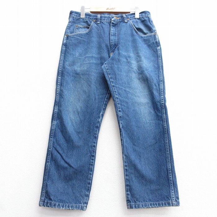 【50%OFF】W33★古着 ラングラー Wrangler ジーンズ メンズ 90年代 90s コットン USA製 紺 ネイビー デニム 25jan29 中古 ボトムス ジーパン Gパン ロング パンツ