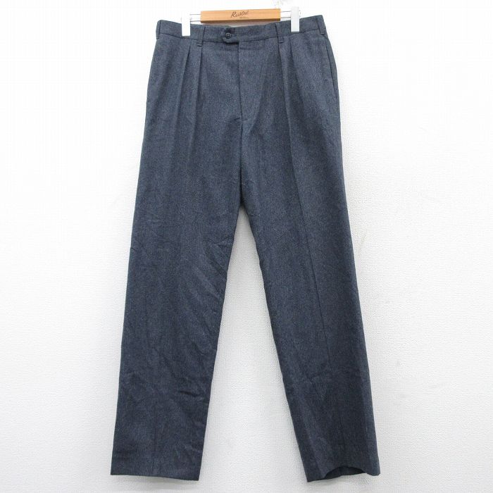 【50%OFF】W34★古着 HAGGAR スラックス パンツ メンズ 90年代 90s USA製 紺 ネイビー 25jan30 中古 ボトムス ロング