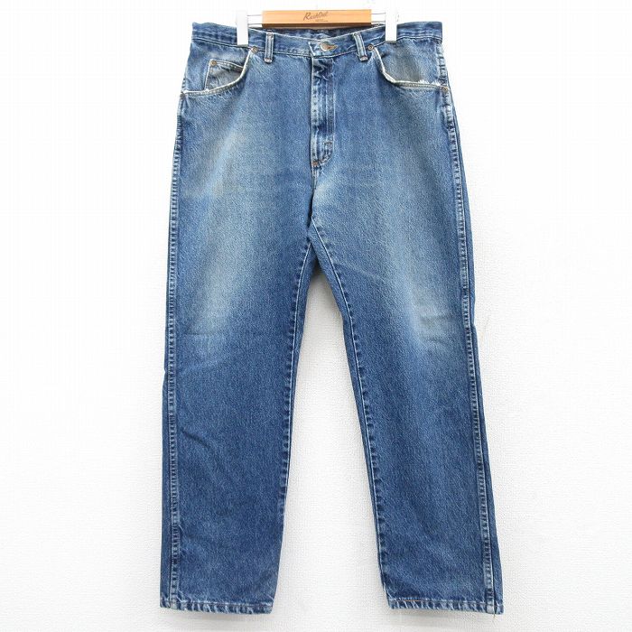 W30★古着 ラングラー Wrangler ジーンズ メンズ 00年代 00s ヒゲ 紺 ネイビー デニム 25jan30 中古 ボトムス ジーパン Gパン ロング パンツ