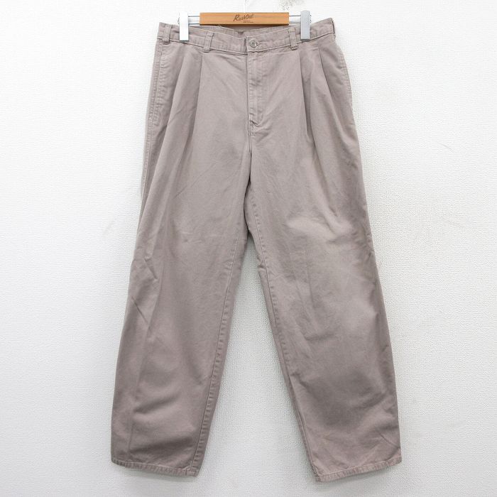 W32★古着 ドッカーズ パンツ メンズ 90年代 90s コットン ベージュ系 カーキ 25jan30 中古 ボトムス ロング