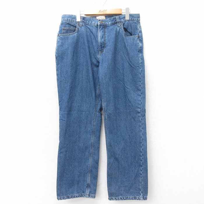 【50%OFF】W33★古着 レッドヘッド ジーンズ メンズ コットン 紺 ネイビー デニム 内側フリース 25jan31 中古 ボトムス ジーパン Gパン ロング パンツ