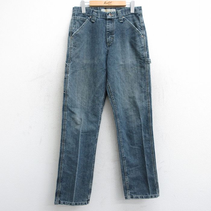 W30★古着 リー Lee ペインター パンツ メンズ 紺 ネイビー デニム 25feb01 中古 ボトムス ロング