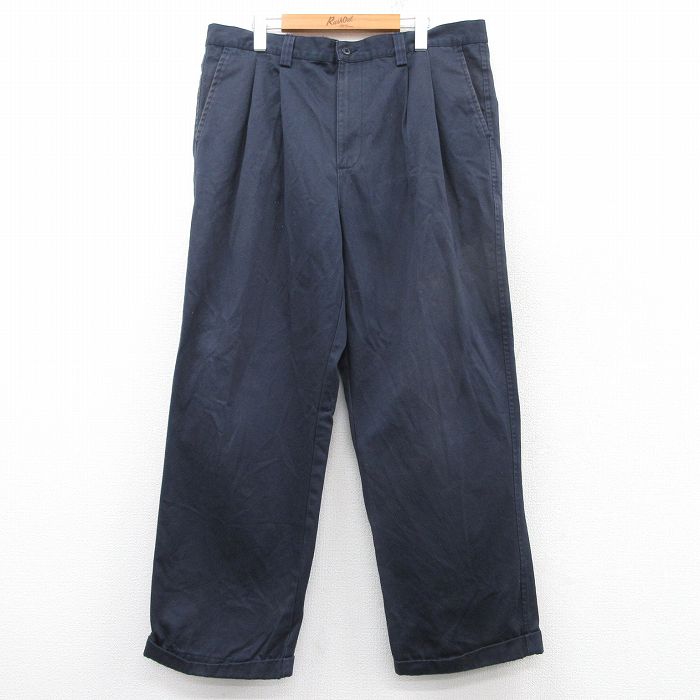 W39★古着 ギャップ GAP チノ パンツ チノパン メンズ 00年代 00s 大きいサイズ コットン 紺 ネイビー 25feb04 中古 ボトムス ロング