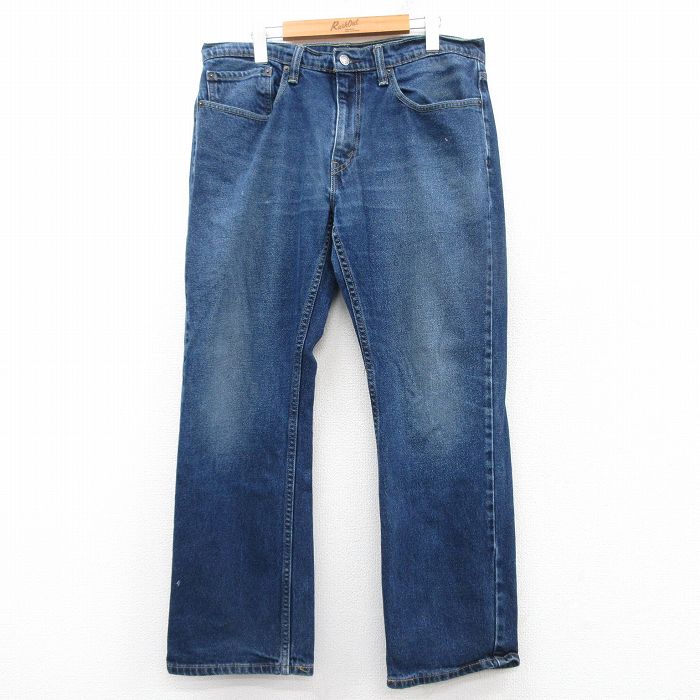 W36★古着 リーバイス Levis 559 ジーンズ メンズ ヒゲ 紺 ネイビー デニム 25feb04 中古 ボトムス ジーパン Gパン ロング パンツ