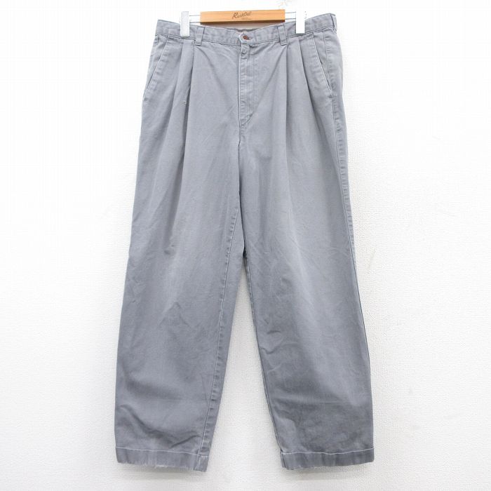 W35★古着 ドッカーズ チノ パンツ チノパン メンズ 90年代 90s コットン USA製 グレー 25feb04 中古 ボトムス ロング