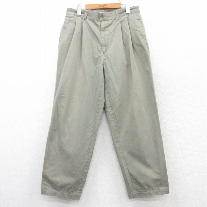 W33★古着 ビューグルボーイ チノ パンツ チノパン メンズ 00年代 00s コットン 緑系 グリーン 25feb04 中古 ボトムス ロング