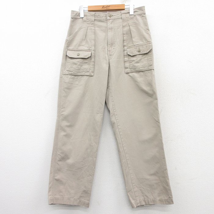 W32★古着 カベラス ベイカー ブッシュ パンツ メンズ 00年代 00s ダック地 コットン ベージュ カーキ 25feb04 中古 ボトムス ロング
