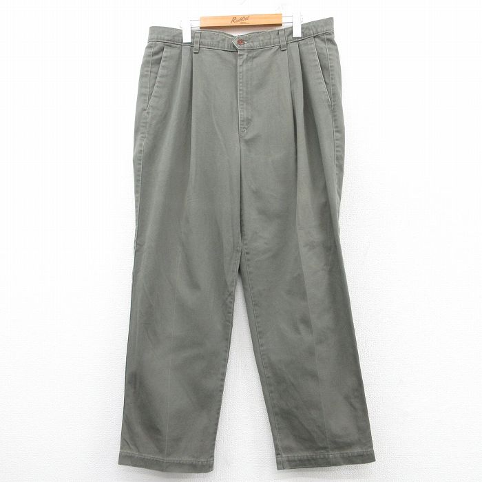 W36★古着 ドッカーズ チノ パンツ チノパン メンズ 90年代 90s コットン USA製 緑系 グリーン 25feb04 中古 ボトムス ロング