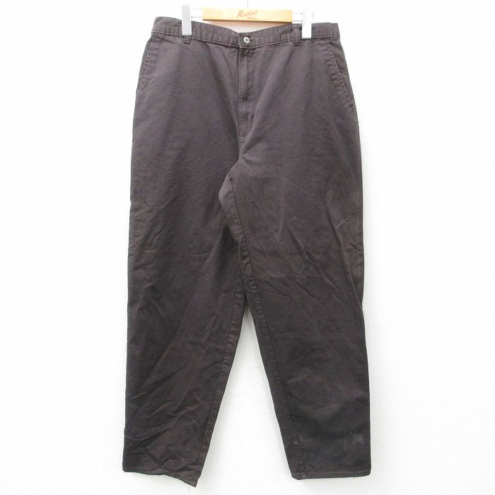 W33★古着 ドッカーズ パンツ メンズ コットン 濃茶 ブラウン 25feb01 中古 ボトムス ロング
