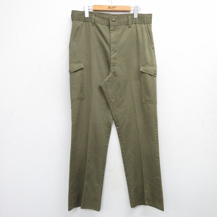 W36★古着 ボーイスカウト パンツ メンズ 80年代 80s USA製 タロン 緑系 グリーン 25feb03 中古 ボトムス ロング