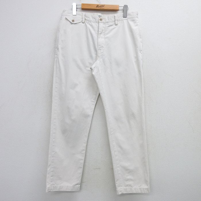 W33★古着 ラルフローレン Ralph Lauren ブランド パンツ メンズ 90年代 90s コットン 白 ホワイト 25feb03 中古 ボトムス ロング