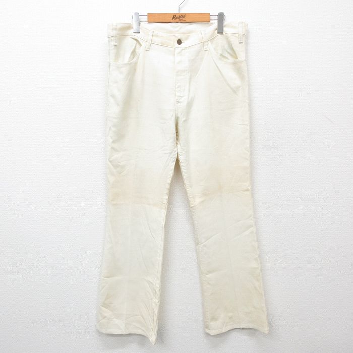 W36★古着 リーバイス Levis パンツ メンズ 80年代 80s スタプレ タロン 生成り 25feb03 中古 ボトムス ロング