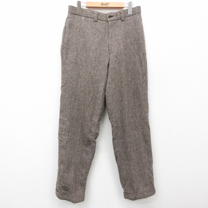 W31★古着 ギャップ GAP パンツ メンズ ヘリンボーン ウール 茶他 ブラウン 25feb03 中古 ボトムス ロング