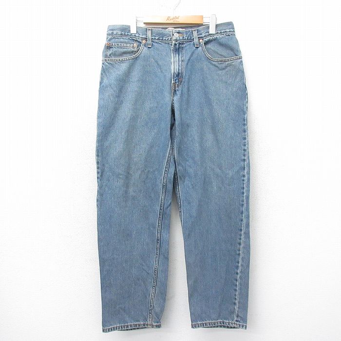 W34★古着 リーバイス Levis 560 ジーンズ メンズ コットン 紺 ネイビー デニム 25feb04 中古 ボトムス ジーパン Gパン ロング パンツ