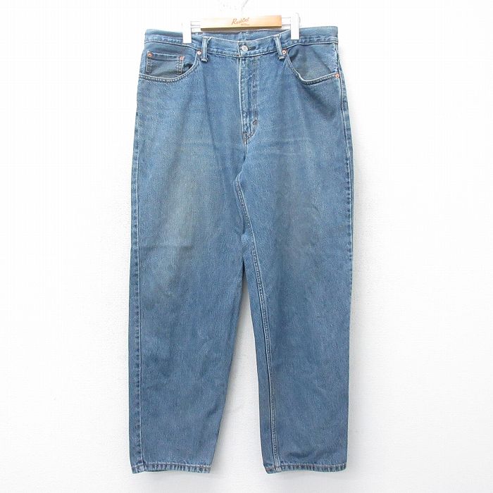 W39★古着 リーバイス Levis 560 ジーンズ メンズ ヒゲ コットン 紺 ネイビー デニム 25feb04 中古 ボトムス ジーパン Gパン ロング パンツ