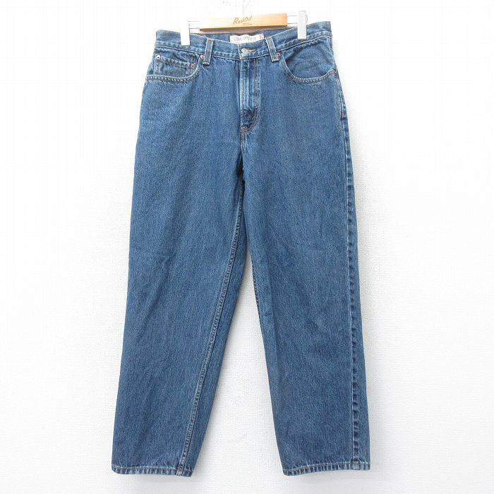 W32★古着 リーバイス Levis 560 ジーンズ メンズ コットン 紺 ネイビー デニム 25feb04 中古 ボトムス ジーパン Gパン ロング パンツ